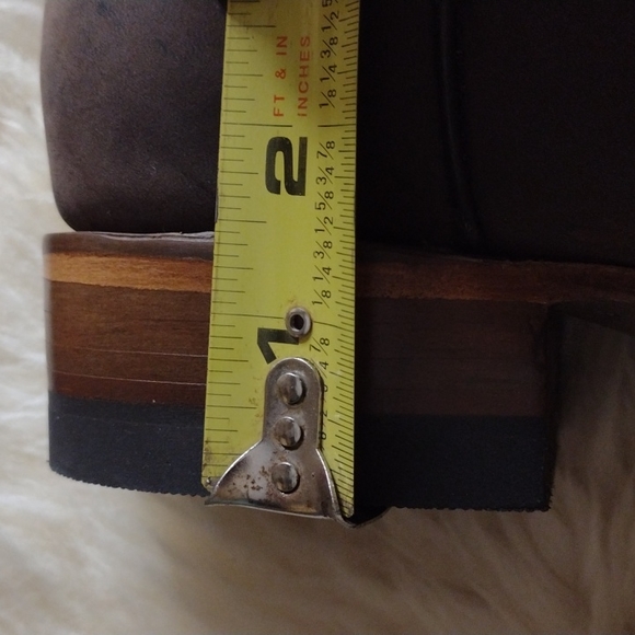 New Handmade Chocolate Brown Embroidered Cowhide Leather Square Toe Size 8.5 - Picture 10 of 12